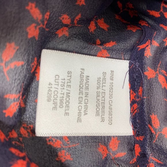 JOIE Vivette Shirt - Sheer Floral Silk Peasant Top - Picture 7 of 7